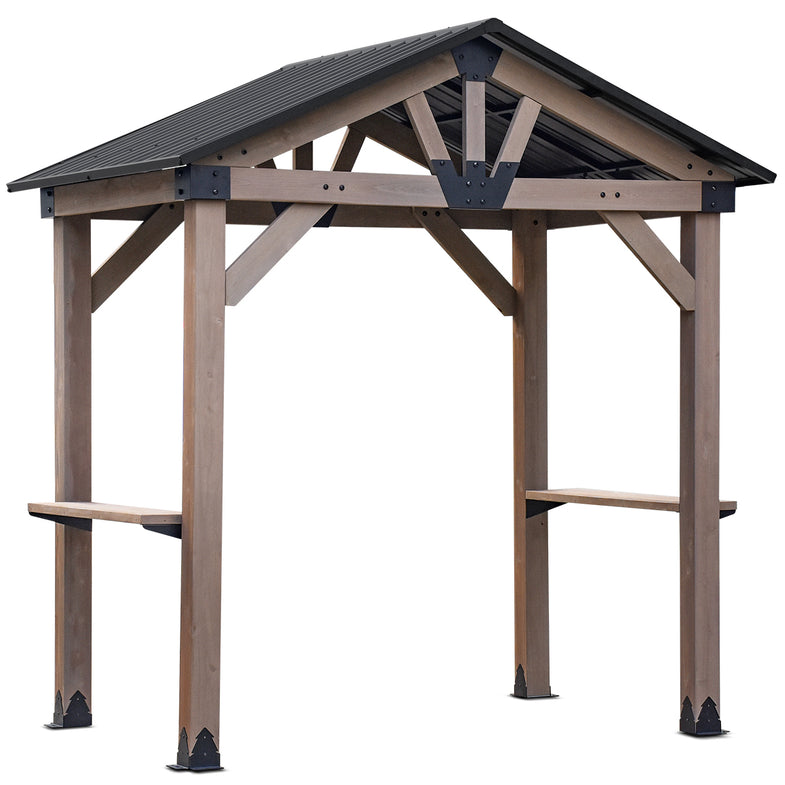 Oslo 2.4m x 1.8m BBQ/Grill Timber & Steel Gable Roof Gazebo