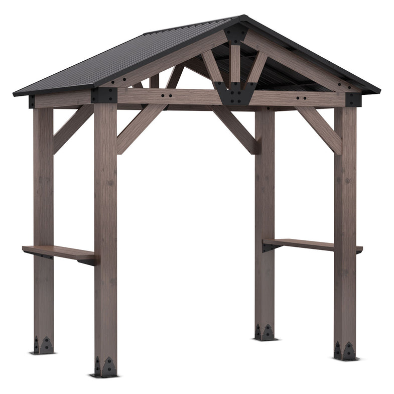Oslo 2.4m x 1.8m BBQ/Grill Timber & Steel Gable Roof Gazebo