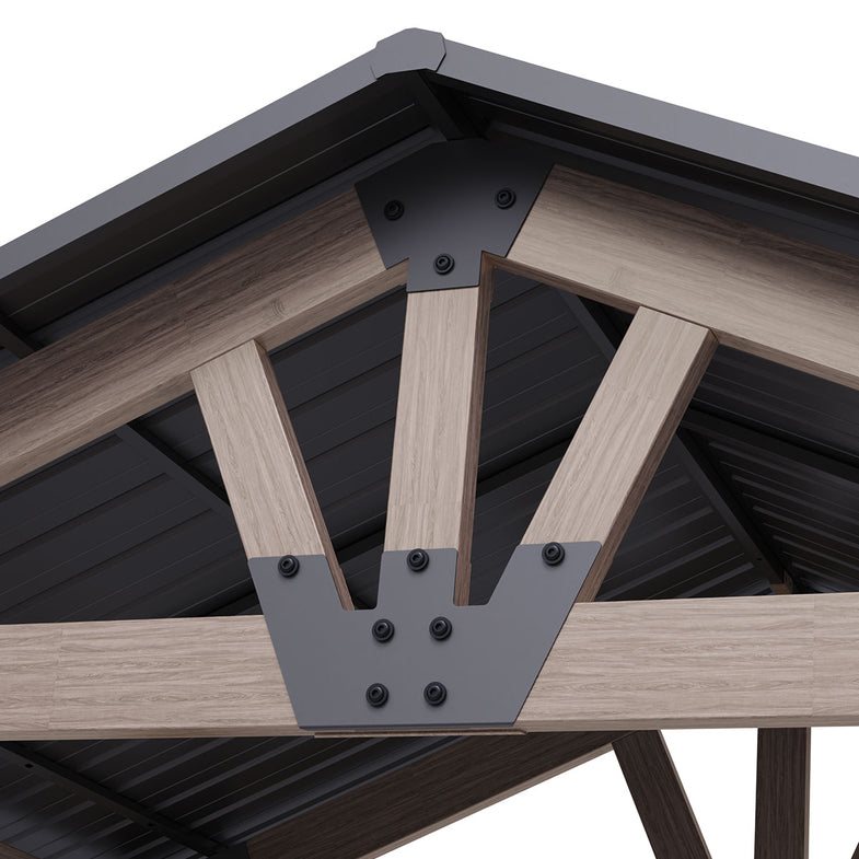 Oslo 2.4m x 1.8m BBQ/Grill Timber & Steel Gable Roof Gazebo