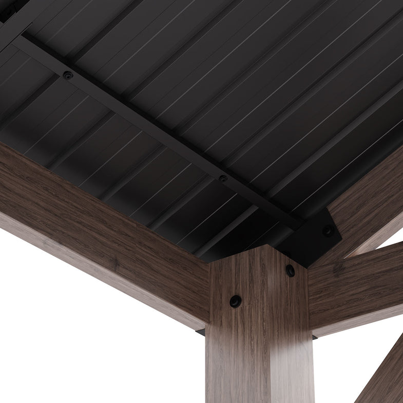 Oslo 2.4m x 1.8m BBQ/Grill Timber & Steel Gable Roof Gazebo