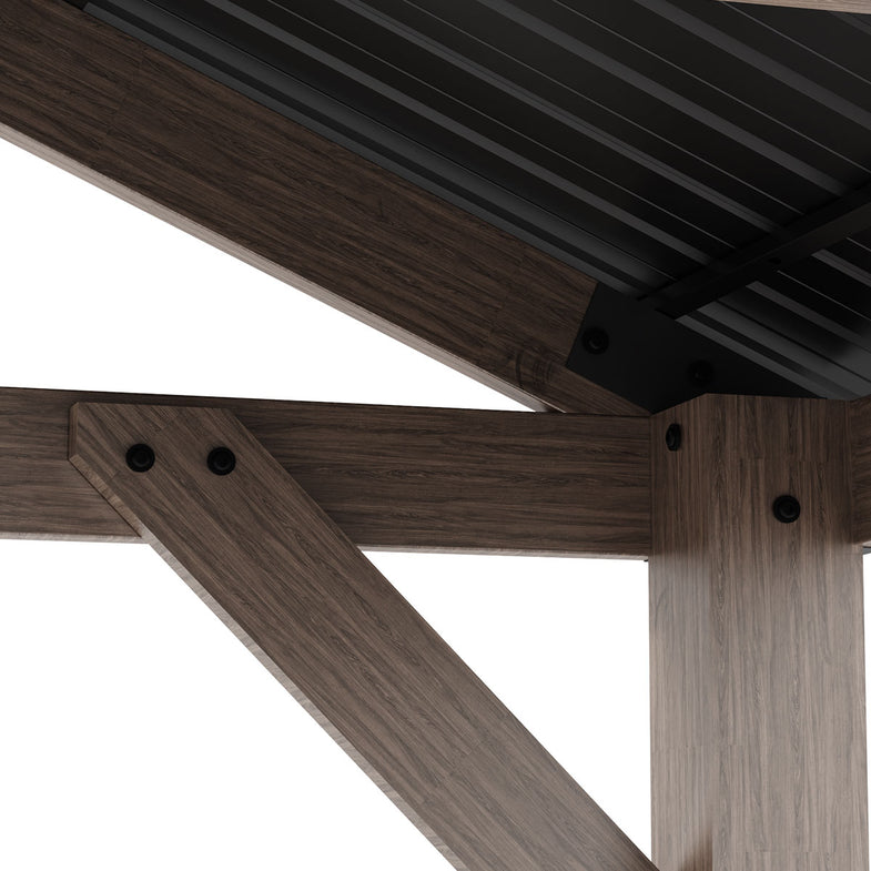 Oslo 2.4m x 1.8m BBQ/Grill Timber & Steel Gable Roof Gazebo