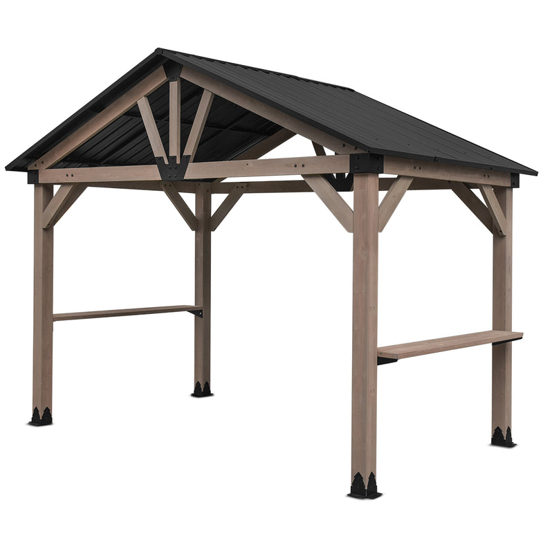 Oslo XL 3.6m x 2.4m BBQ/Grill Timber & Steel Gable Roof Gazebo