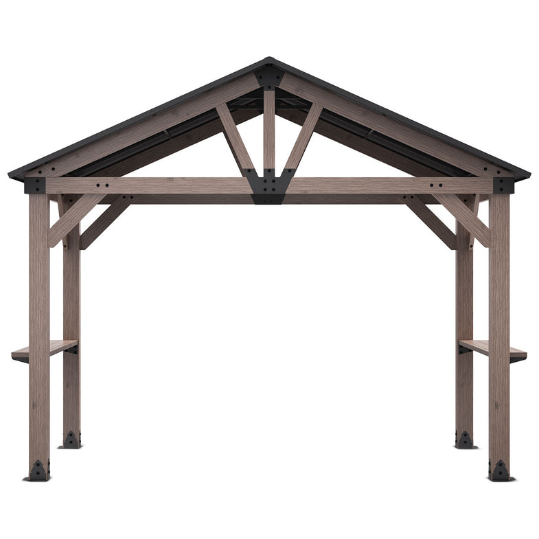 Oslo XL 3.6m x 2.4m BBQ/Grill Timber & Steel Gable Roof Gazebo
