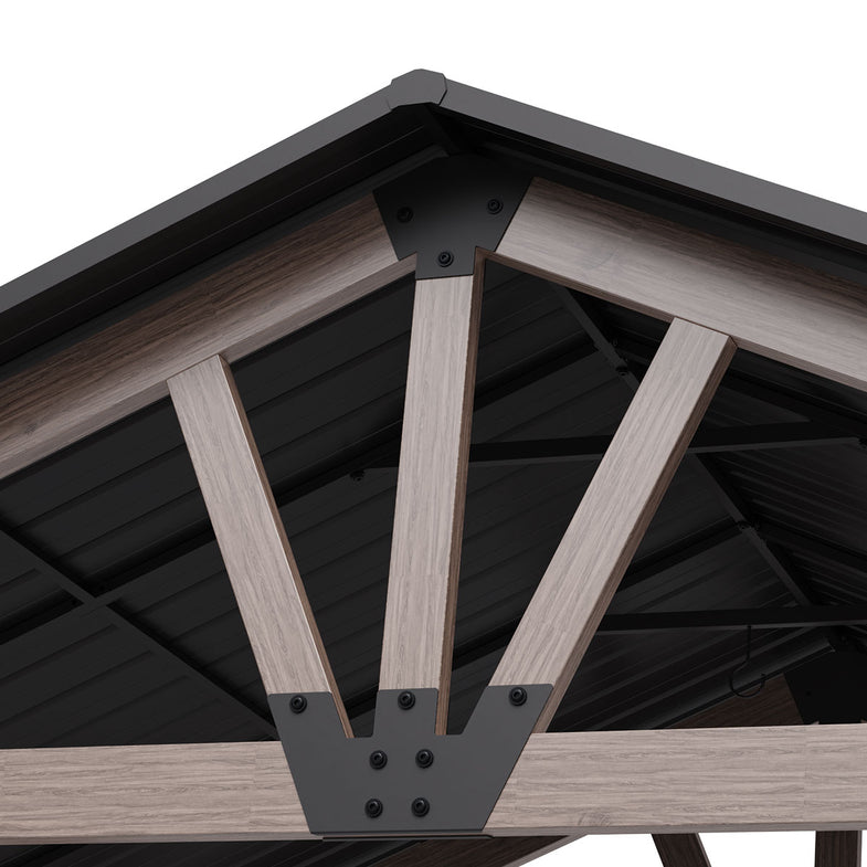 Oslo XL 3.6m x 2.4m BBQ/Grill Timber & Steel Gable Roof Gazebo