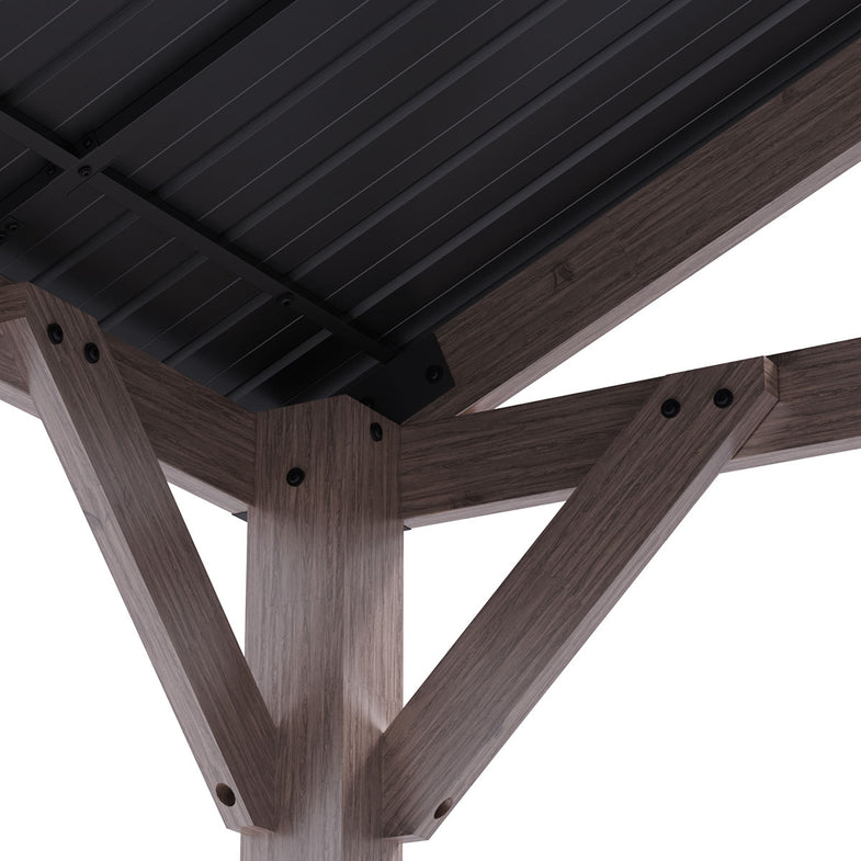 Oslo XL 3.6m x 2.4m BBQ/Grill Timber & Steel Gable Roof Gazebo