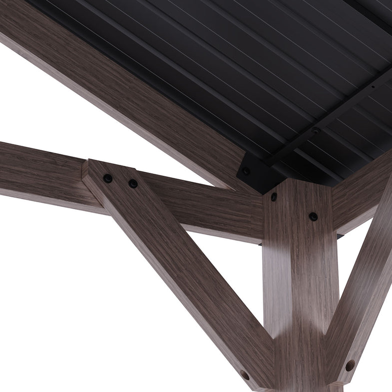 Oslo XL 3.6m x 2.4m BBQ/Grill Timber & Steel Gable Roof Gazebo