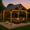 Oslo XL 3.6m x 2.4m BBQ/Grill Timber & Steel Gable Roof Gazebo