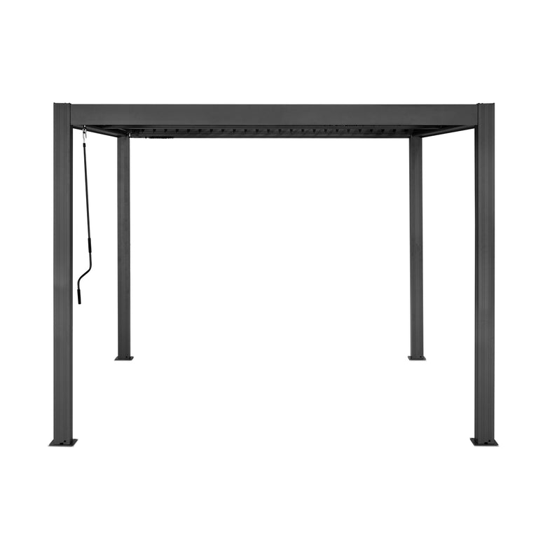 Elmont 3m x 3m Aluminium Adjustable Louvre Pergola (Charcoal Grey)