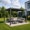 Elmont 3m x 3m Aluminium Adjustable Louvre Pergola (Charcoal Grey)