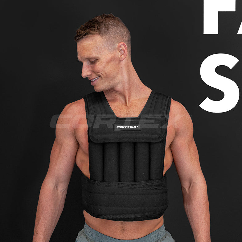 20kg Adjustable Weight Vest with 2kg Increments (Black)