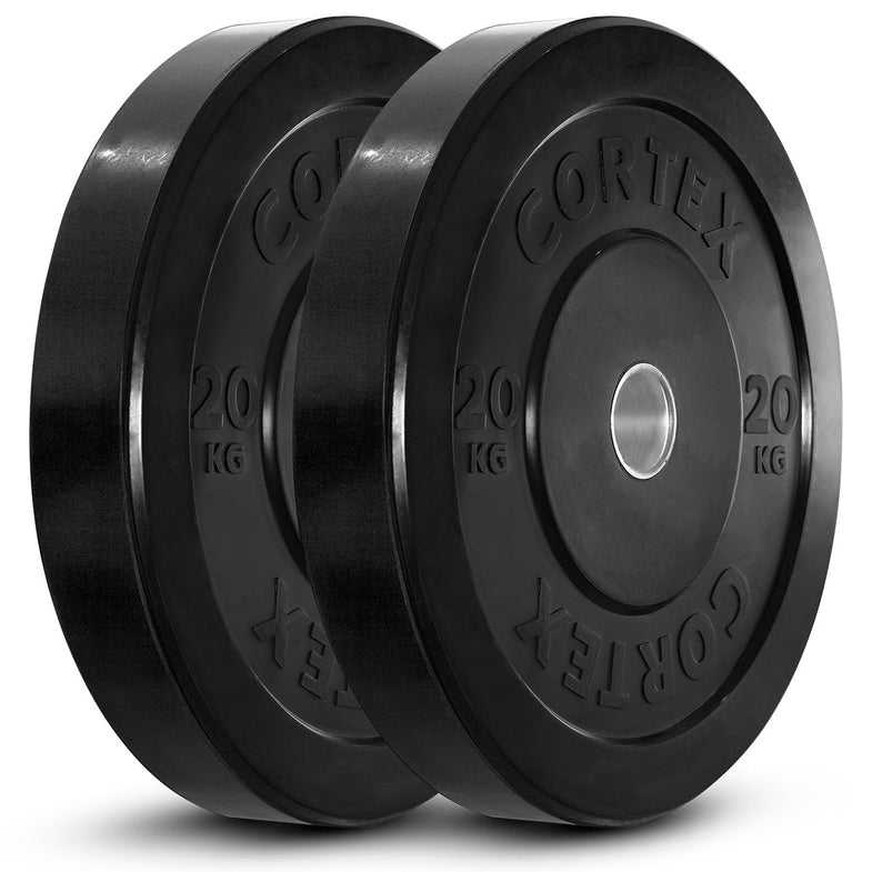90kg Black Series Bumper Plate Set with SPARTAN205 Barbell