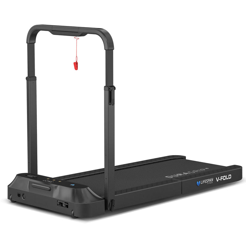 V-FOLD Treadmill with ErgoDesk Automatic Standing Desk 1800mm in White