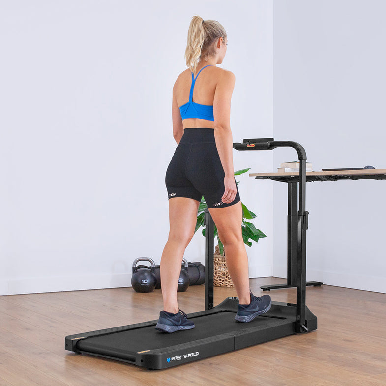 V-FOLD Treadmill with ErgoDesk Automatic Standing Desk 1800mm in Oak