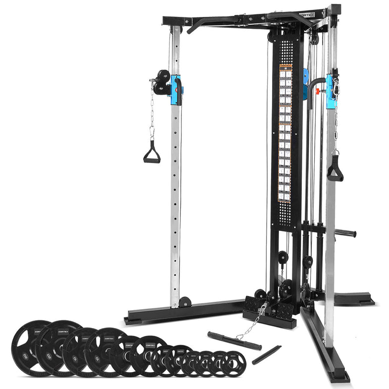 FT10 Cable Crossover Station + 80kg Olympic Tri-Grip Weight Plate Package